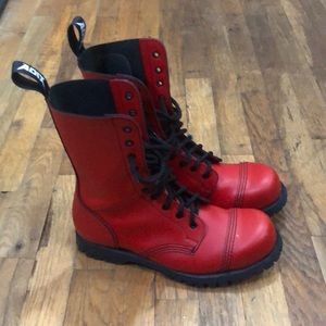 Red Military Boots